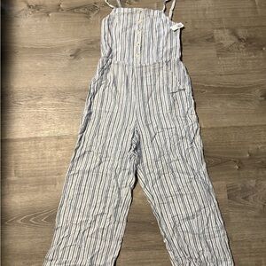 Old Navy Blue and White Striped Sleeveless Jumpsuit